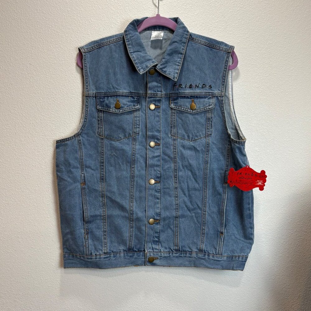 NWT Friends TV‎ Series Denim Vest "You're My Lobster" Graphic Large Culturefly